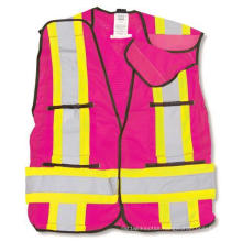 Pink 100% Polyester Soft Mesh Safety Vest
